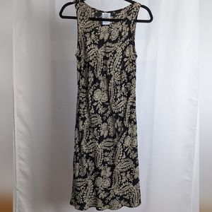 Vintage Laura Ashley black and gold floral paisley dress